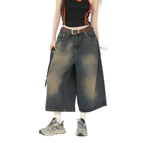 Y2K Vintage Wide Leg Women's Jorts     - VONVEX