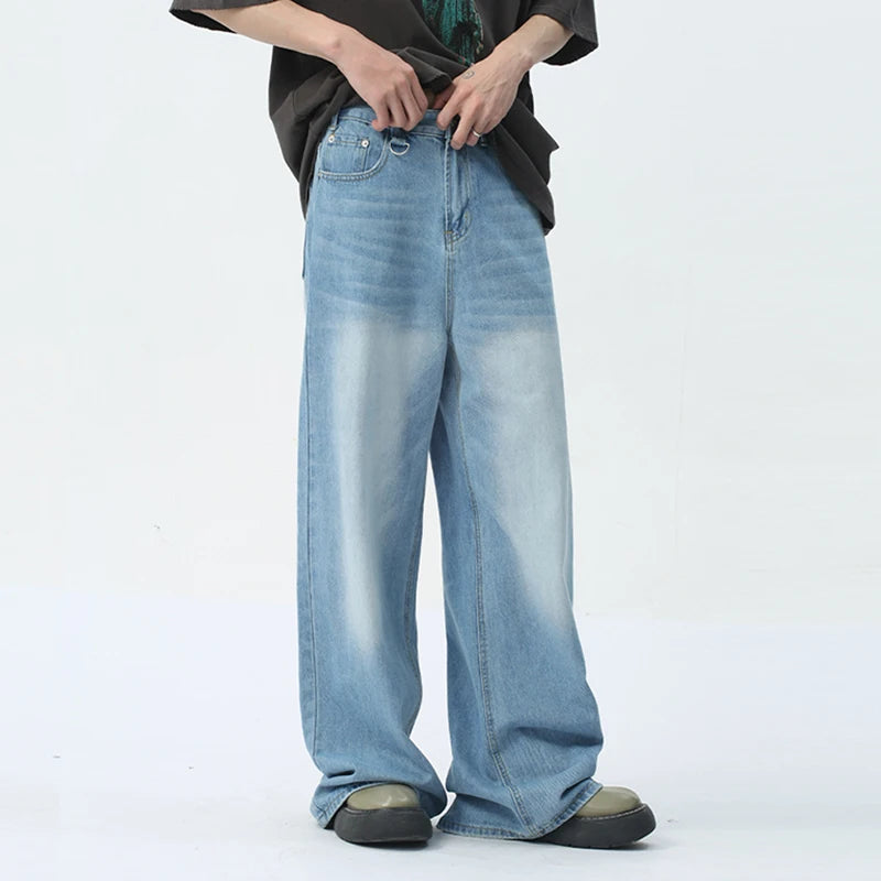 Vintage Camouflage Wide-Leg Jeans     - VONVEX