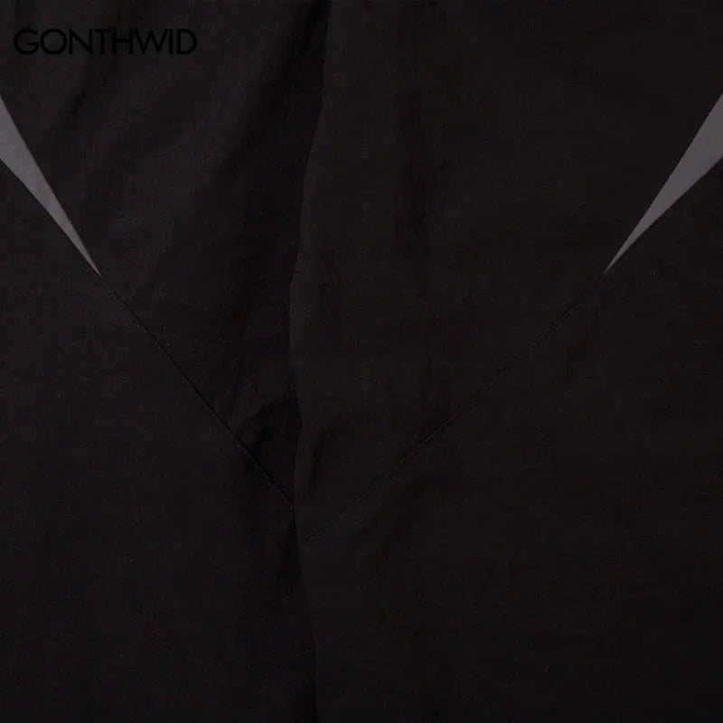Vintage Black Gray Patchwork Pants     - VONVEX