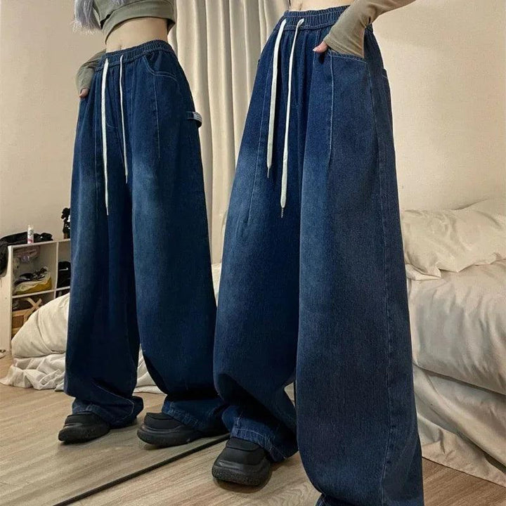 Vintage Y2K Wide Leg Jeans  Dark Blue S  - VONVEX