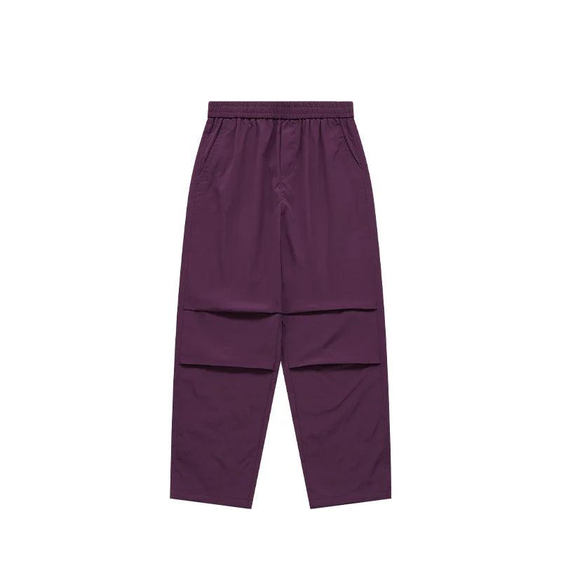 Parachute Elastic Waist Cargo Pants  Plum purple XS  - VONVEX