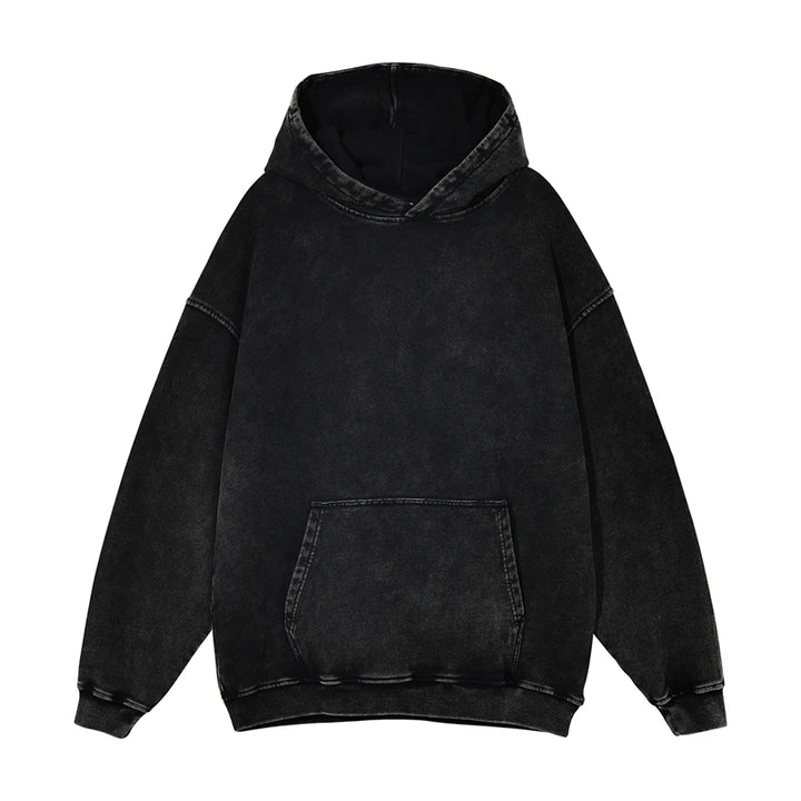 Heavyweight Washed Urban Hoodie  black S  - VONVEX