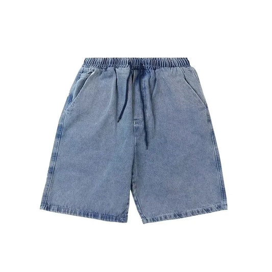 Y2K Vintage Blue Denim Oversized Jort  Blue S  - VONVEX