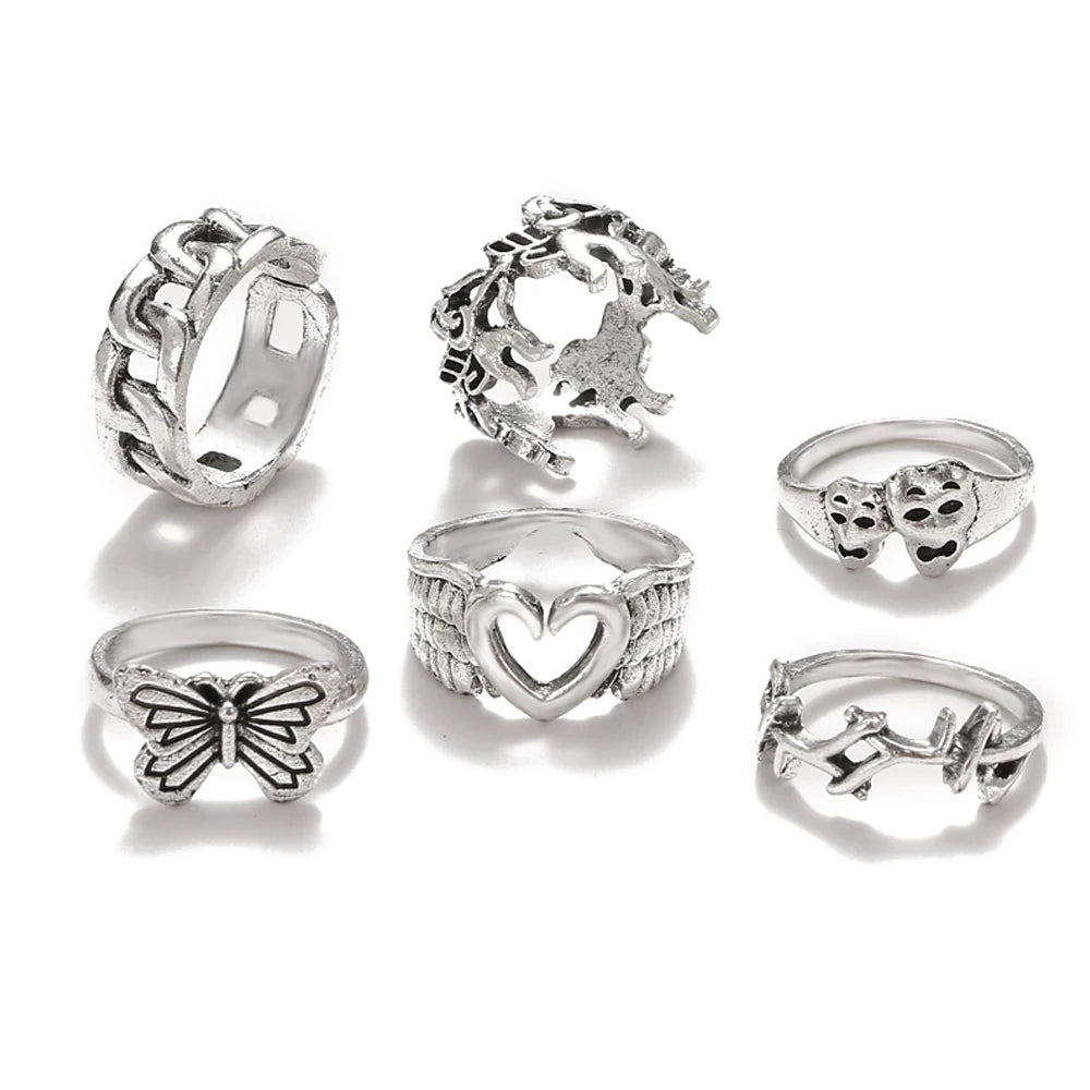 Vintage Soul 5-Piece Rings  Style-4   - VONVEX