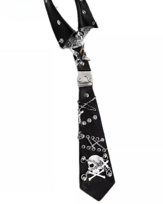 Y2k Skull Chain Tie  style-1   - VONVEX