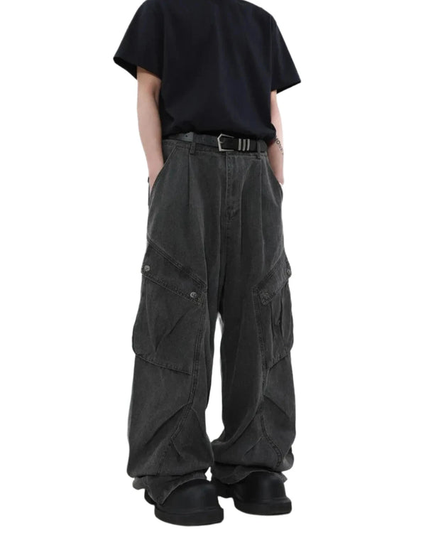 Retro Duo Denim Cargo  dark gray S  - VONVEX