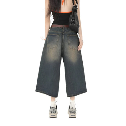 Y2K Wide Leg Oversize Denim Trouser     - VONVEX