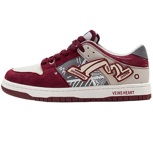 Veins Heart Rate Sneakers  Red 35  - VONVEX