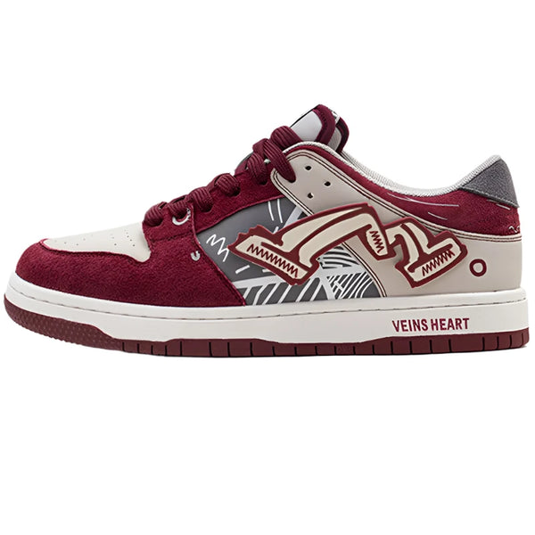 Veins Heart Rate Sneakers  Red 35  - VONVEX