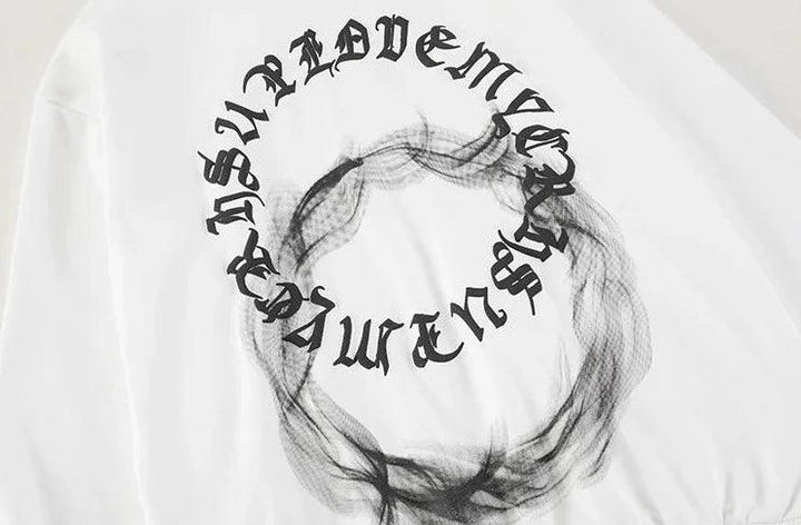 Retro Letters Shadow Y2K Hoodie     - VONVEX