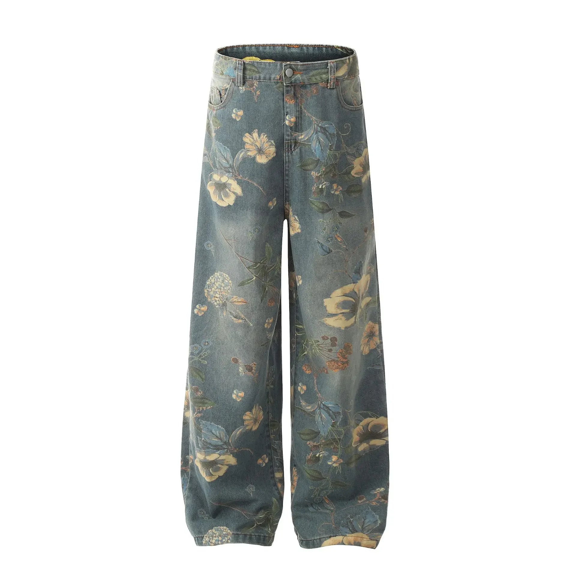 Spicy Bloom Washed Jeans  Blue XS  - VONVEX
