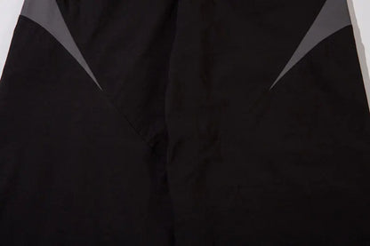 Vintage Black Gray Patchwork Pants     - VONVEX