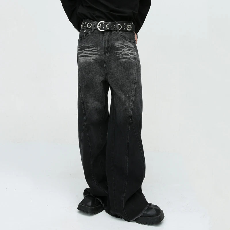 American Style Streetwear Wide Leg Pants     - VONVEX