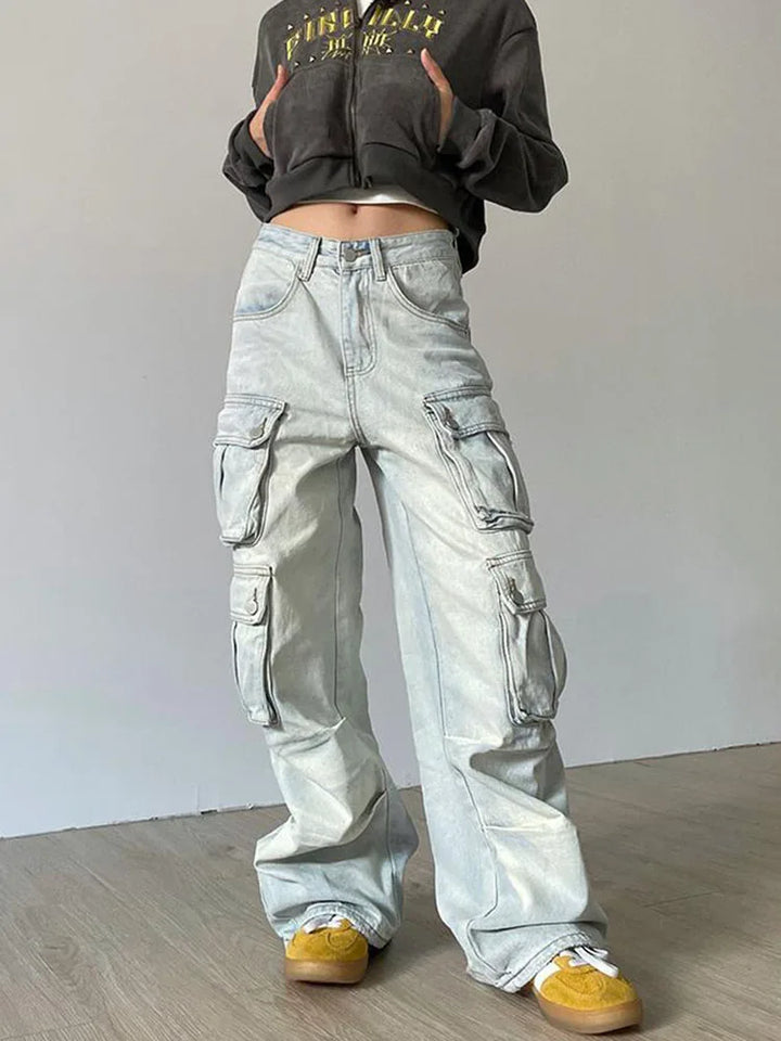 Y2K High-Waisted Women's Baggy Cargo bottom S   - VONVEX