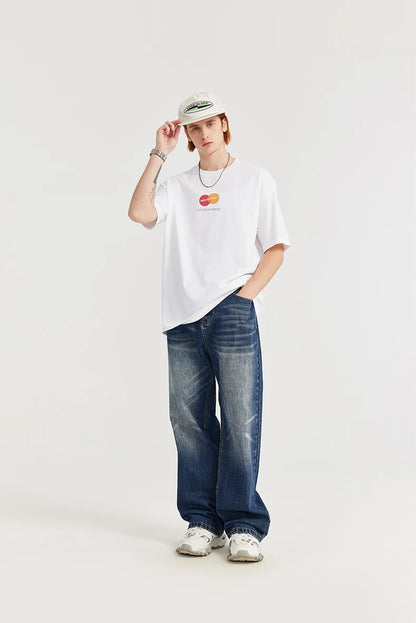 Retro Ripped Wide-Leg Denim Jeans     - VONVEX