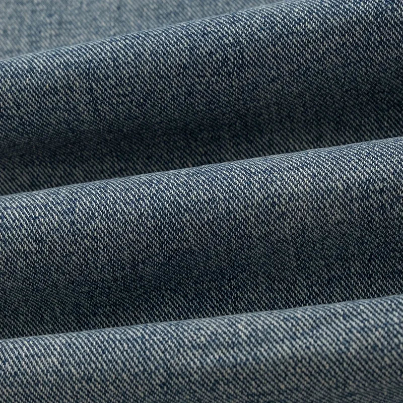 Flame Embroidery Denim Jeans     - VONVEX