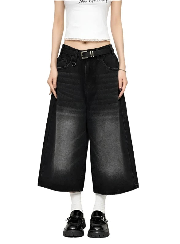 Y2K Wide Leg Oversize Denim Trouser     - VONVEX