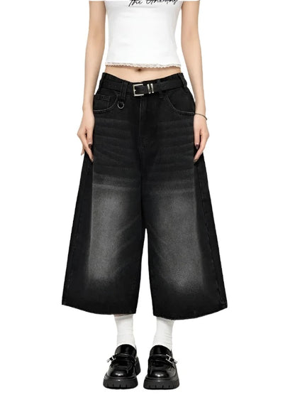 Y2K Wide Leg Oversize Denim Trouser     - VONVEX