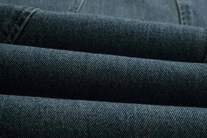 Curved Seam Wide-Leg Jeans     - VONVEX