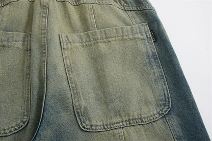 Curved Seam Wide-Leg Jeans     - VONVEX
