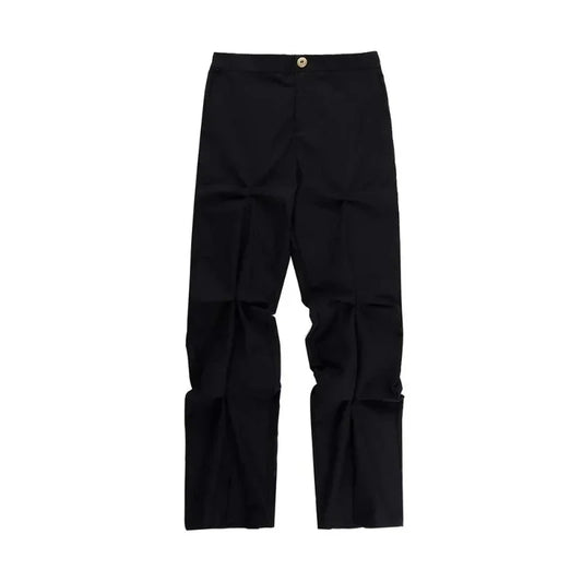 Gothic Stacked Wrinkles Pleated Pant  S Black  - VONVEX