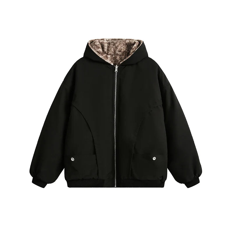 Reversible Wool Heavy Jacket  Black S  - VONVEX