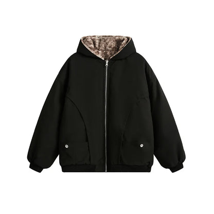 Reversible Wool Heavy Jacket  Black S  - VONVEX