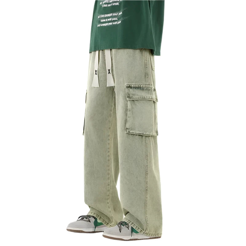 Y2k Cargo Baggy Jeans  Yellow mud S  - VONVEX