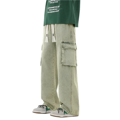 Y2k Cargo Baggy Jeans  Yellow mud S  - VONVEX