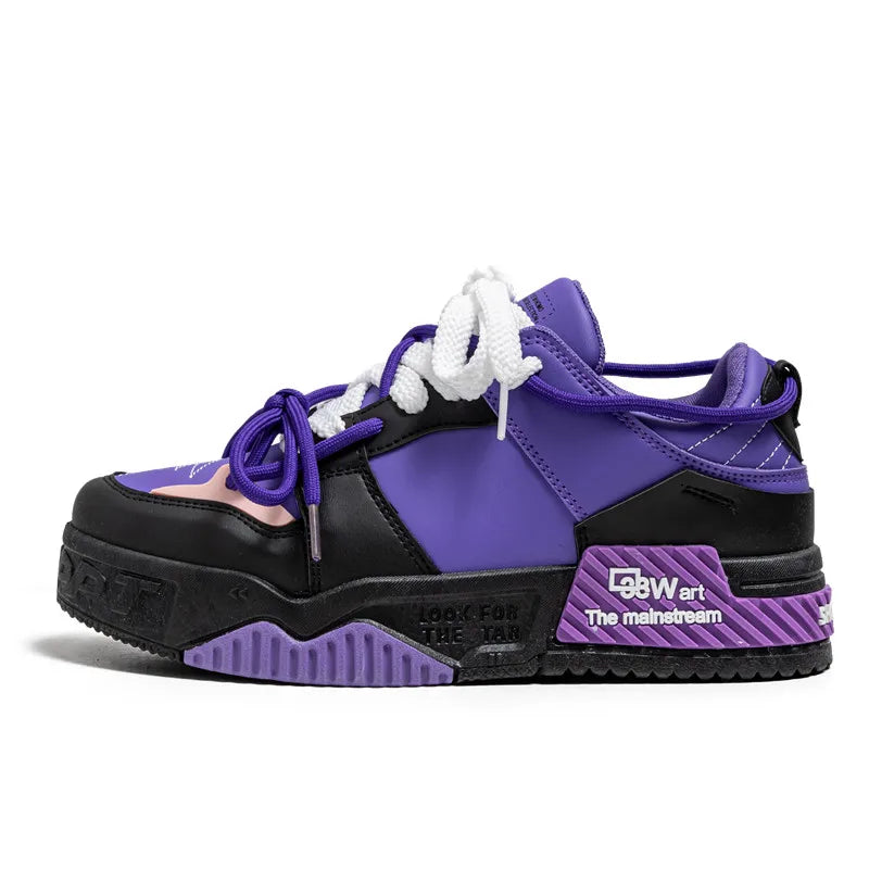 Bold Color Fusion  Sneakers  Purple 39  - VONVEX