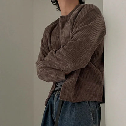 Solid Color Loose Jacket     - VONVEX
