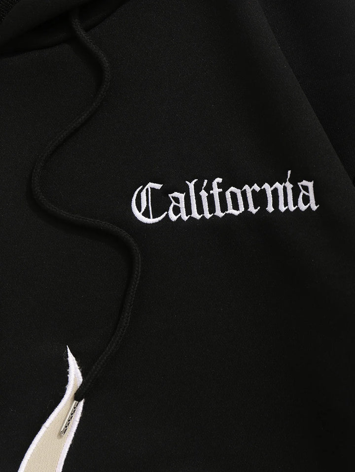 Sunset Blaze Embroidered Hoodie     - VONVEX
