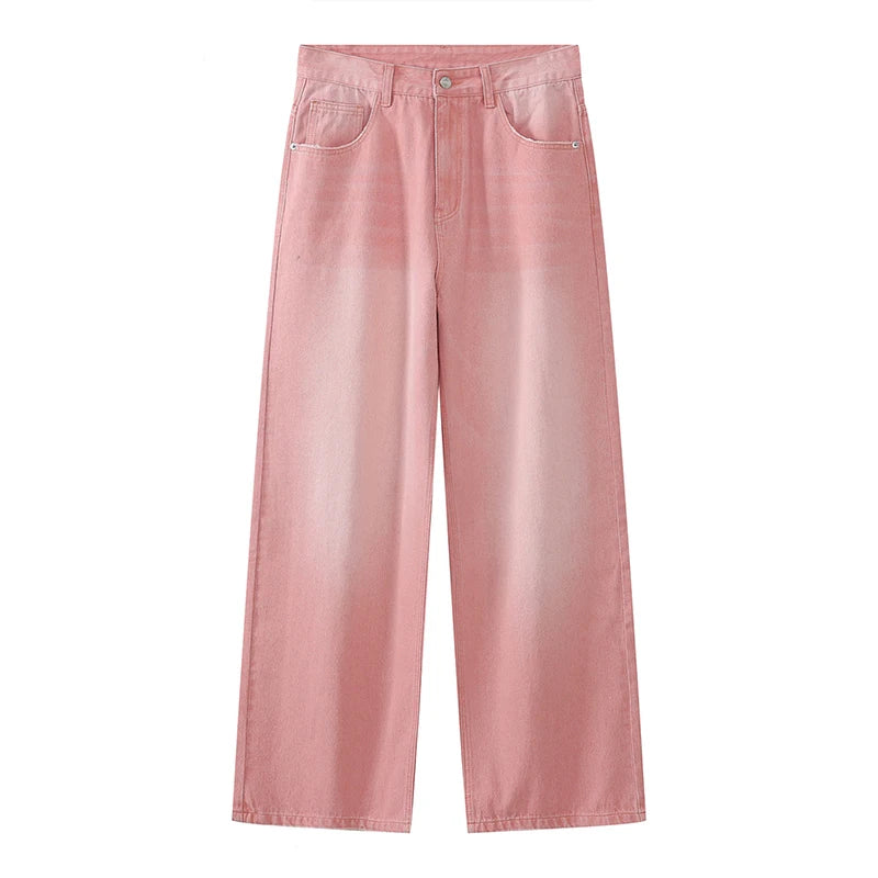 Wide-leg Vintage Jeans  Pink S  - VONVEX