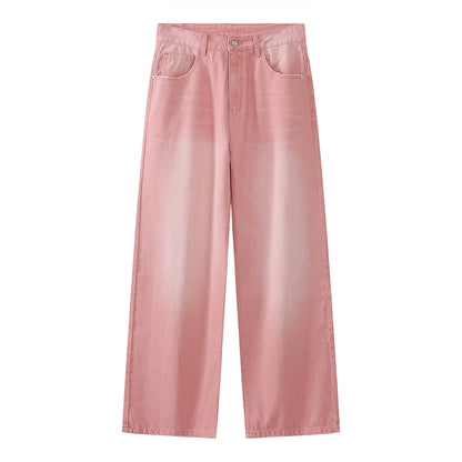 Wide-leg Vintage Jeans  Pink S  - VONVEX