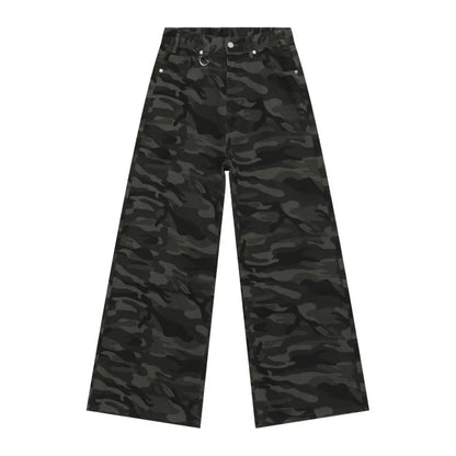 Vintage Camouflage Wide-Leg Jeans  Camouflage XS  - VONVEX