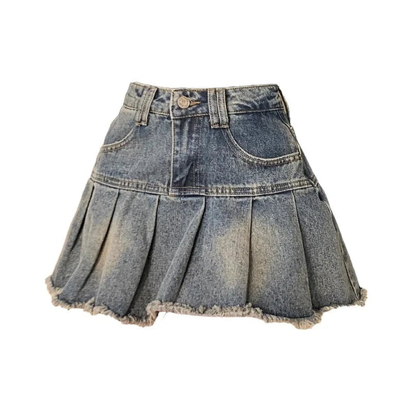 Harajuku Y2K Denim Mini Skirt  Blue S  - VONVEX