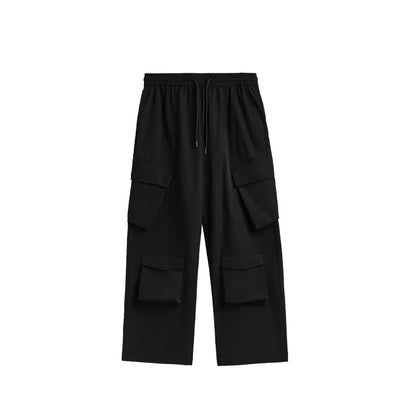 Casual 3D Wide-leg Cargo Pants  Black S  - VONVEX