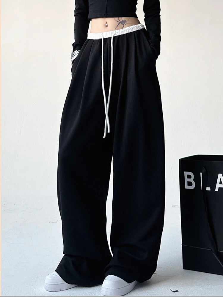 Y2K Oversized Baggy Sweatpants     - VONVEX