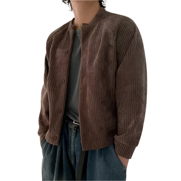 Solid Color Loose Jacket  Brown L  - VONVEX