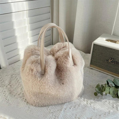 Soft Faux Rabbit Women's Bag  Beige   - VONVEX