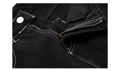 Street Stitch Spliced Baggy Jeans bottom    - VONVEX