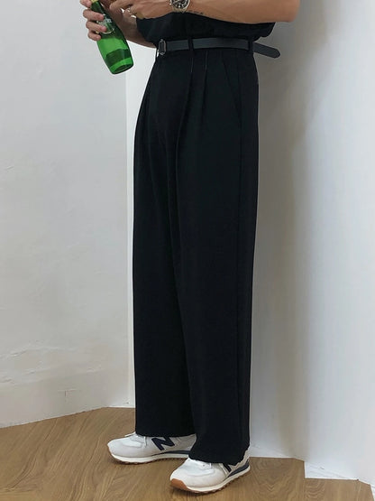 Straight Wide-Leg Pants  S black  - VONVEX