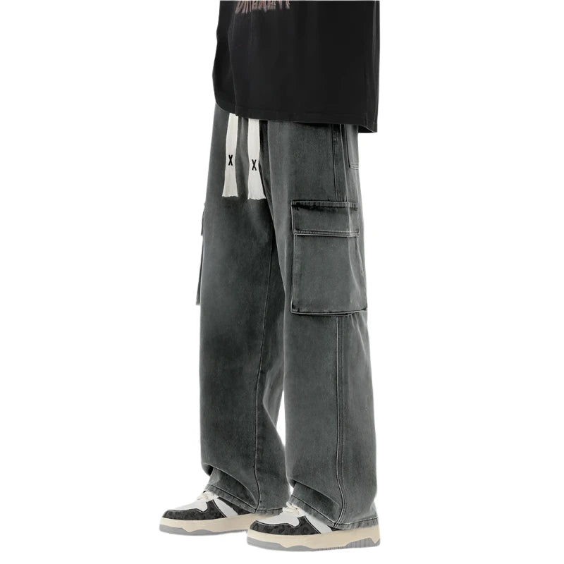 Y2k Cargo Baggy Jeans  Smoke gray S  - VONVEX
