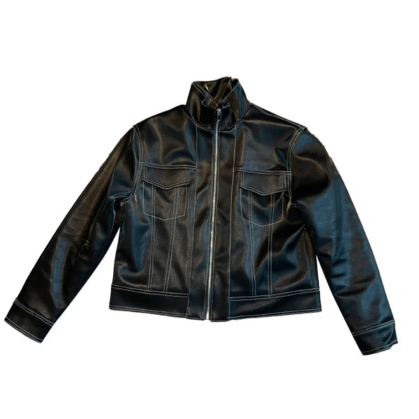 Racing Style Lethear Jacket     - VONVEX