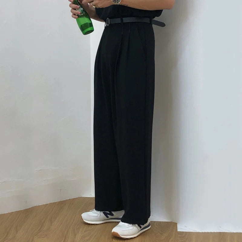 Straight Wide-Leg Pants     - VONVEX