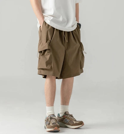 Casual Loose Knee Cargo Short     - VONVEX
