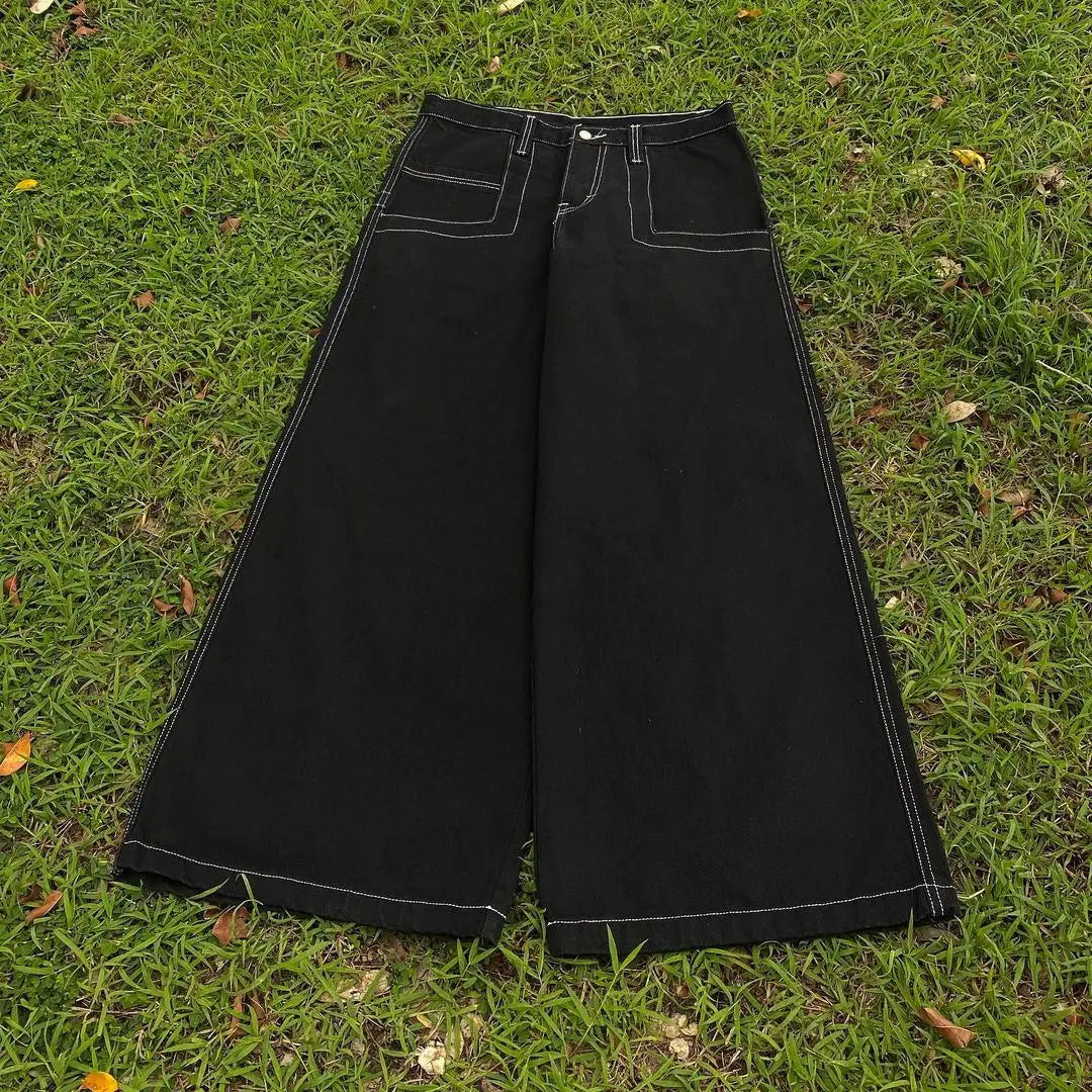 Vintage Y2K High Waist Cargo Jeans     - VONVEX
