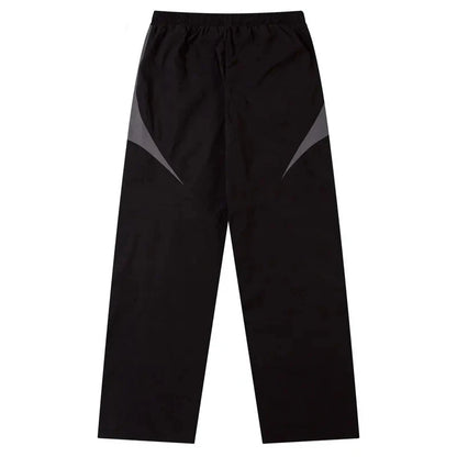 Vintage Black Gray Patchwork Pants     - VONVEX