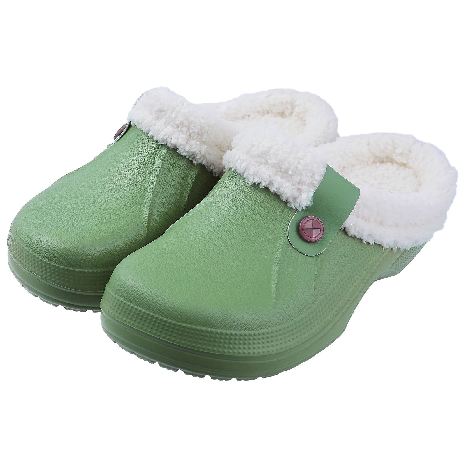 Fuzzy Waterproof Slippers  Green 39-40  - VONVEX