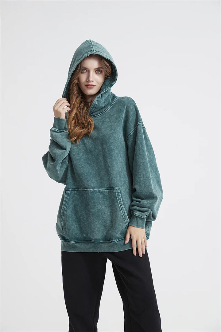 Heavyweight Washed Urban Hoodie     - VONVEX